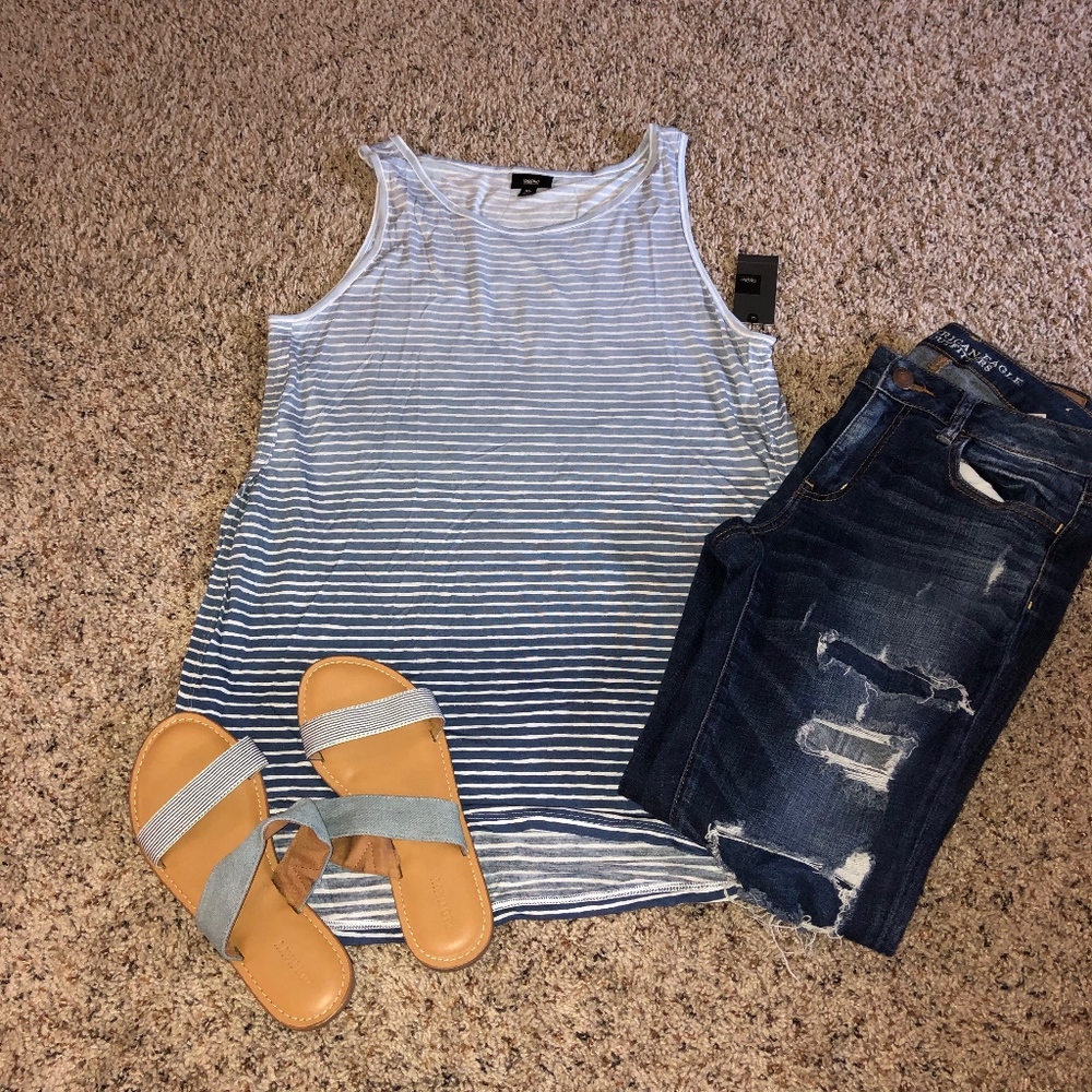 Mossimo Ombre Striped Slit Sides Tank Top